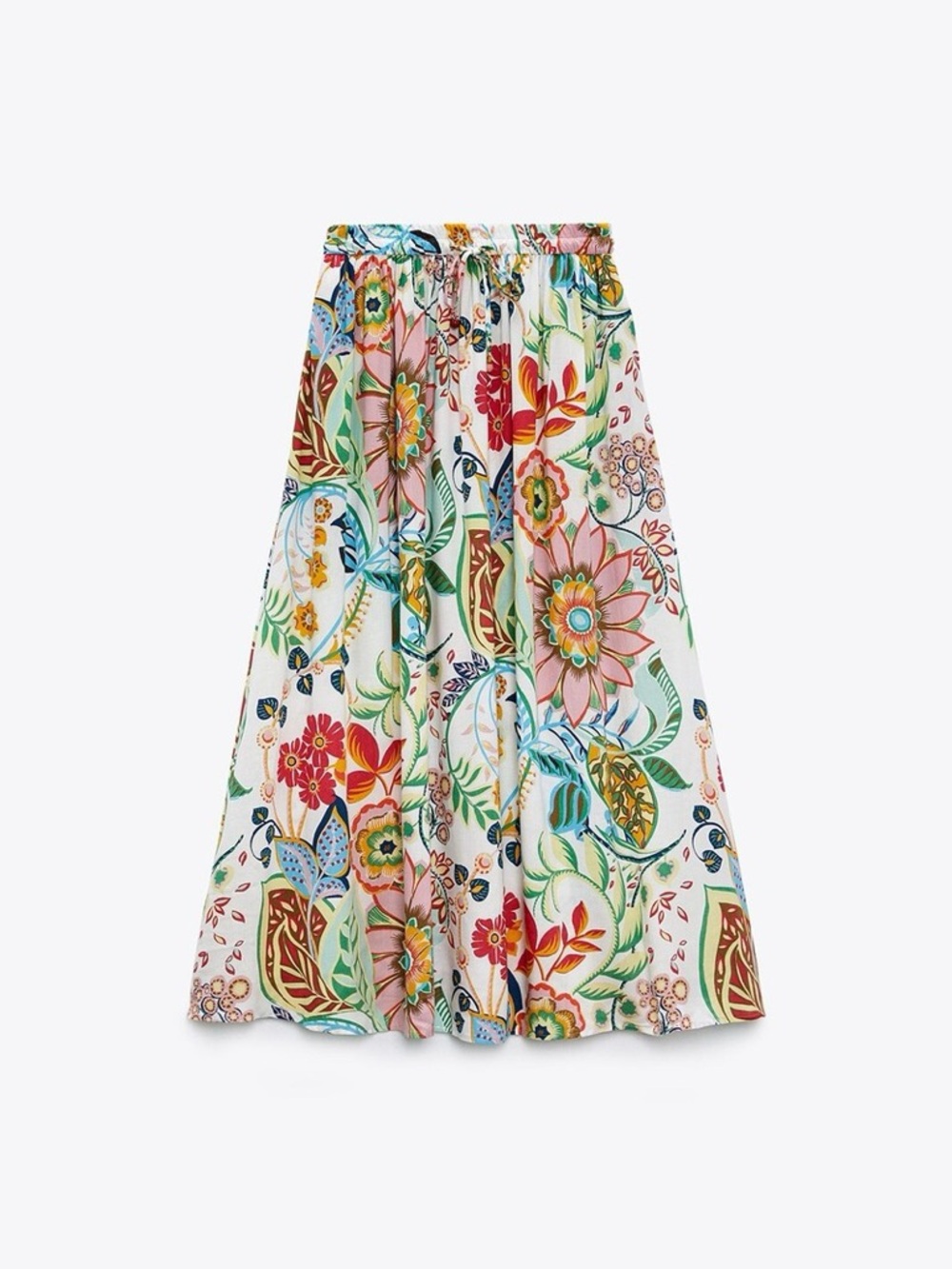 Zara Floral Maxi Skirt - White, Pink, Green, Blue
